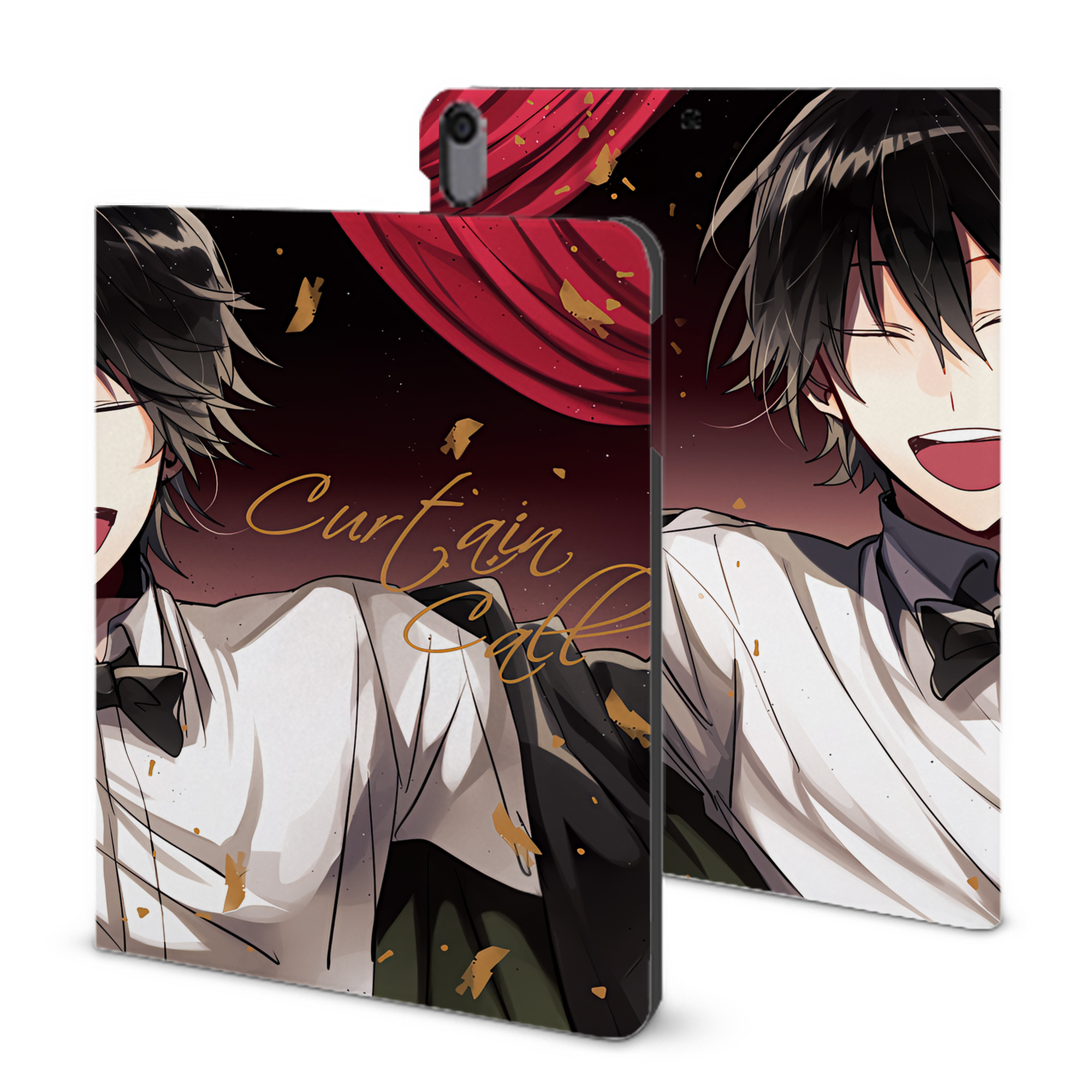 （画像用） 文豪ストレイドッグス Bungo Stray Dogs IPad ケース ブック型 PUレザー TPU 耐衝撃 軽量 薄型 ペン収納なし 全面保護 IPad 各モデル対応